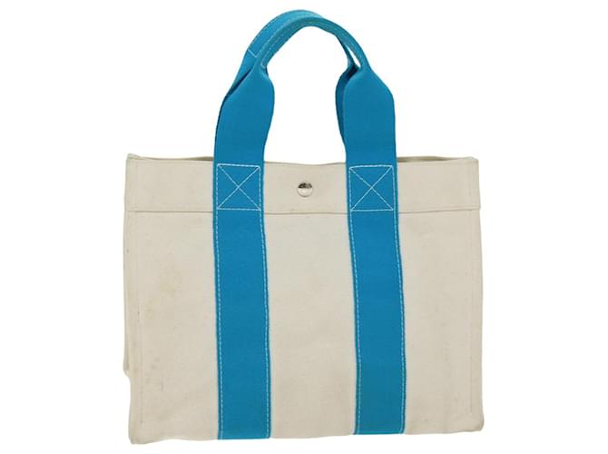 Hermès HERMES Bora Bora PM Tote Bag Canvas Light Blue White Auth