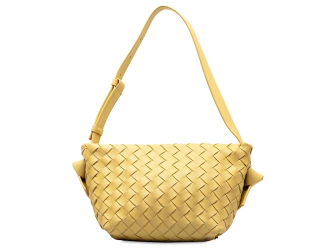 Yellow Bottega Veneta Intrecciato Tie Shoulder Bag Leather