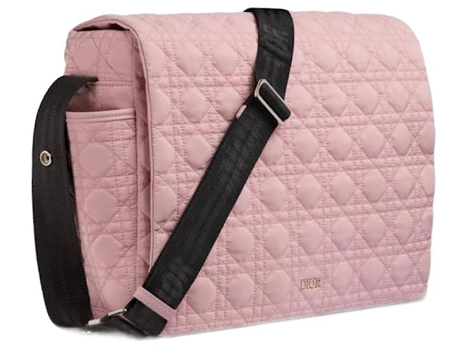 Dior pale pink macrocannage changing bag 2024 Leather Cloth ref