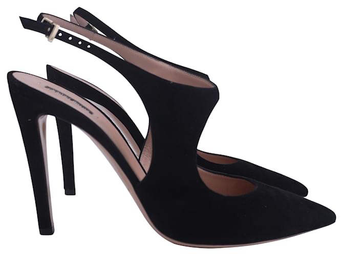 Scarpe con tacco Slingback Giorgio Armani ritagliate in velluto