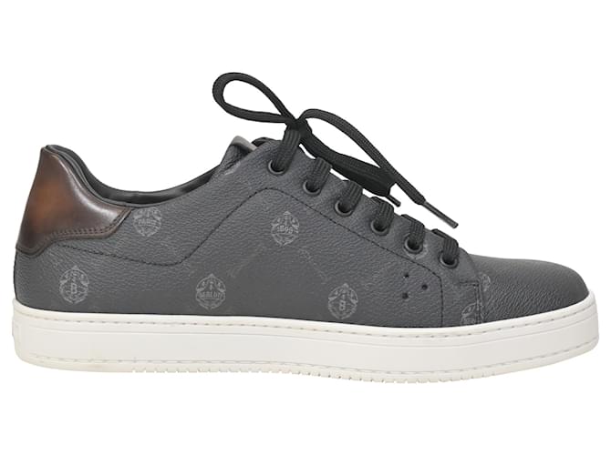 Berluti Playtime Sneakers in Grey Coated Canvas Cloth ref