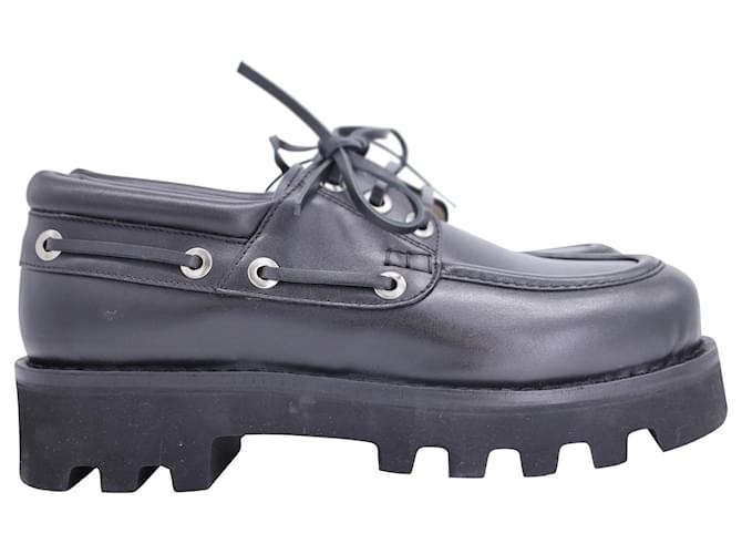 Proenza Schouler Moc Platform Derby Shoes in Black Leather ref