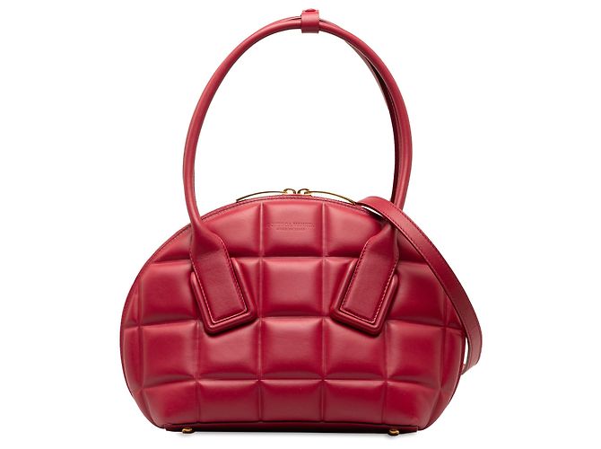 Bottega Veneta Red Small Padded Swoop Bag Leather Pony-style