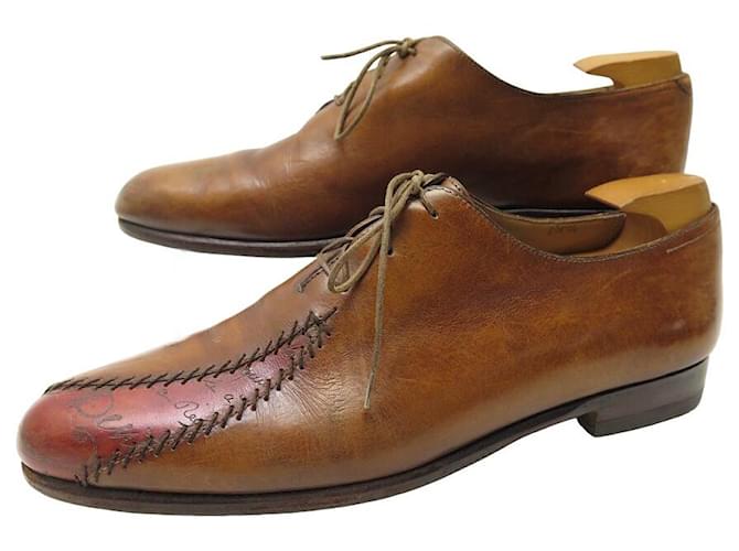 BERLUTI SHOES RAPIECE RECOVERY SCRITTO 0066 8 42 LEATHER SHOE 