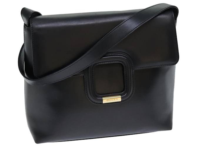 GUCCI Shoulder Bag Leather Black 001 1998 1785 Auth 77457 ref