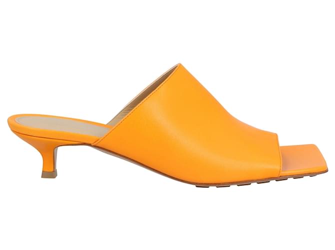 サンダル・ミュール Bottega Veneta Lido Mule Orange BOTTEGA VENETA LIDO FLAT SANDALS TANGERINE NEW SEASON