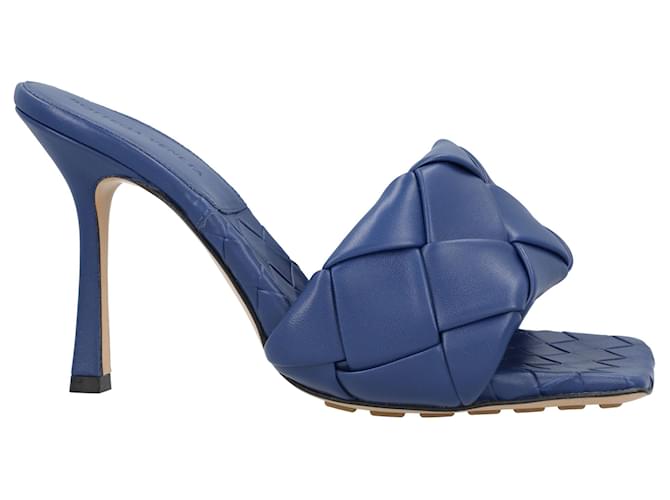 サンダル・ミュール BOTTEGA VENETA NAVY BLUE LEATHER ADAM MULES Bottega Veneta Adam Mule Sandal in Dark Navy | FWRD