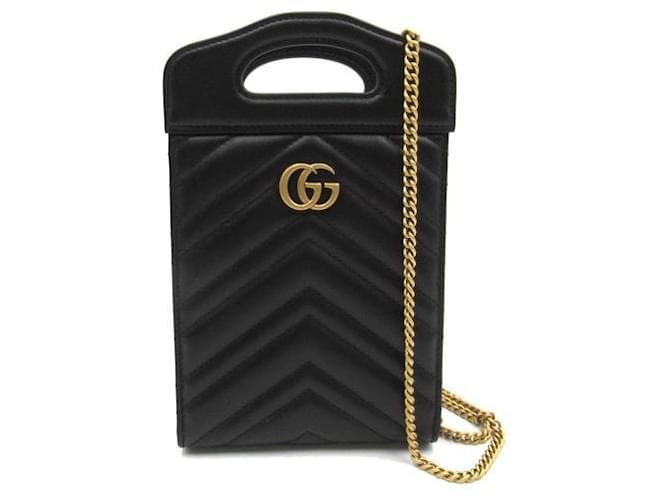 Gucci GG Marmont Mini Top Handle Bag Leather Shoulder Bag 699756