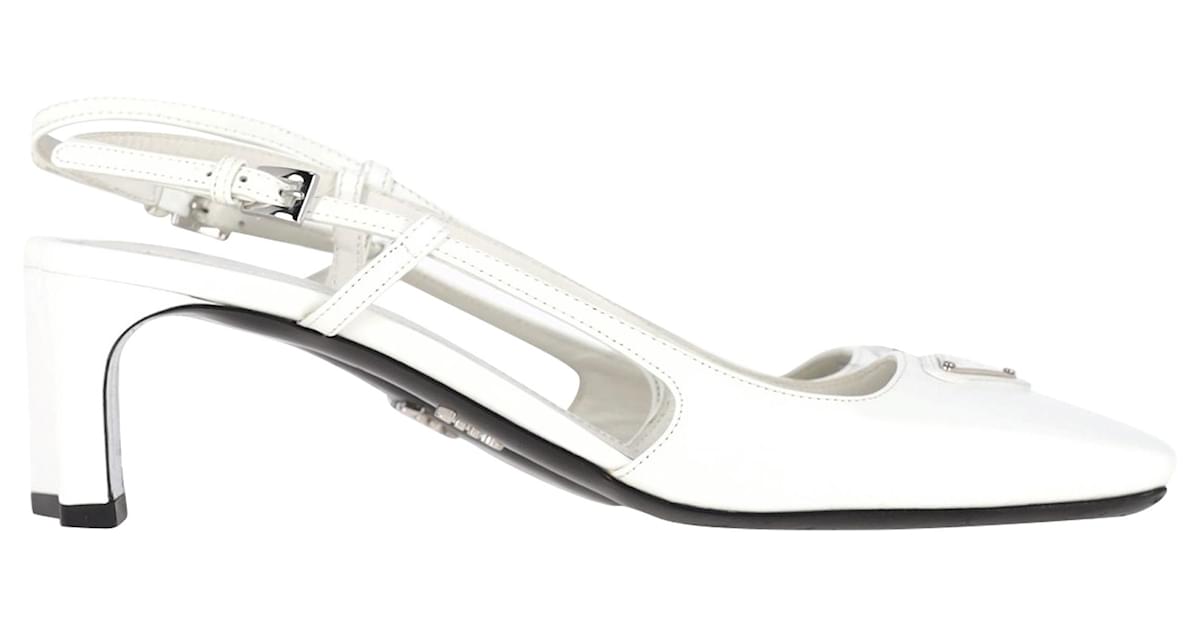 Prada white slingback best sale