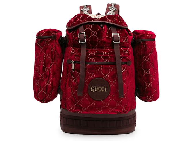 Gucci Red Large GG Velvet Heart Alpina Backpack Cloth ref