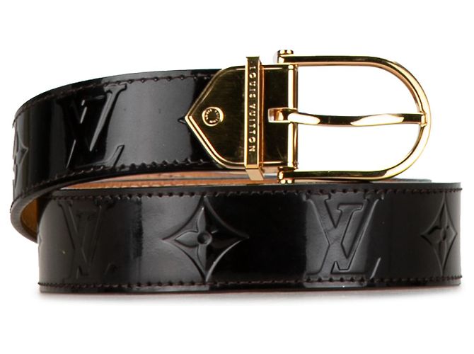 Louis Vuitton Black Monogram Vernis Belt Golden Leather  display picture 3