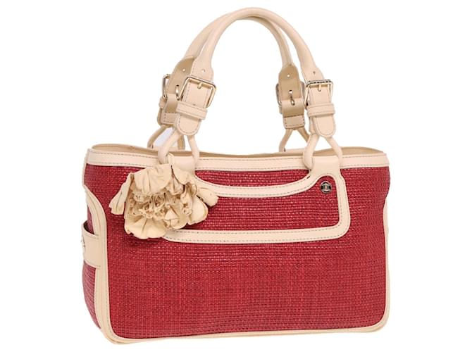 Céline Borsa a mano Boogie in paglia rossa Auth yk13094 Rosso