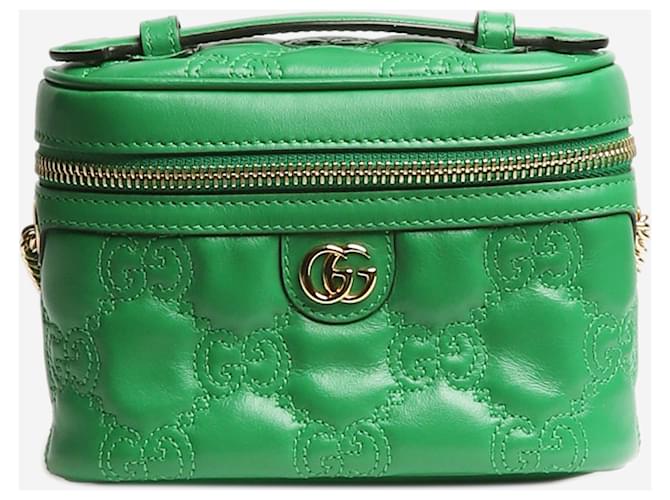 Gucci Green GG Matelasse top handle mini bag Leather ref.1429183