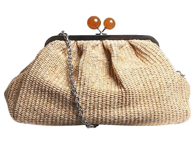 Weekend Max Mara Neutral raffia Pasticcino bag ref.JC1431463 (Sold