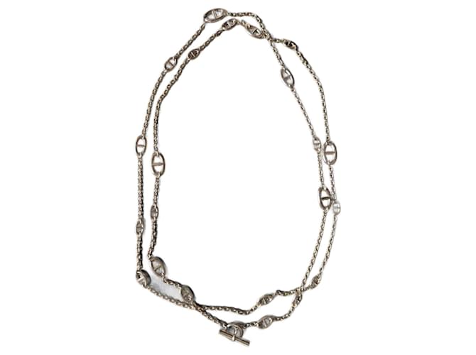 Hermès Farandole 160 cm Long Necklace 925 Sterling Silver box