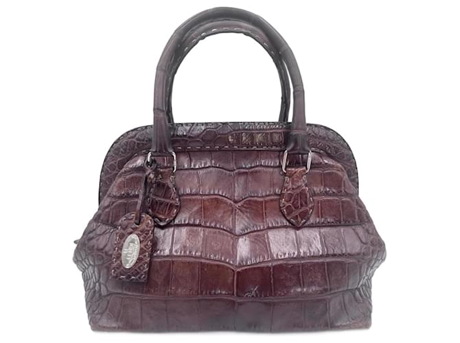 Fendi Selleria limited edition crocodile Brown Exotic leather ref