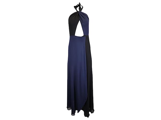 Reformation Estella Maxi Wrap Dress in Navy Blue Chiffon ref.JC1439339  (Sold) - Joli Closet