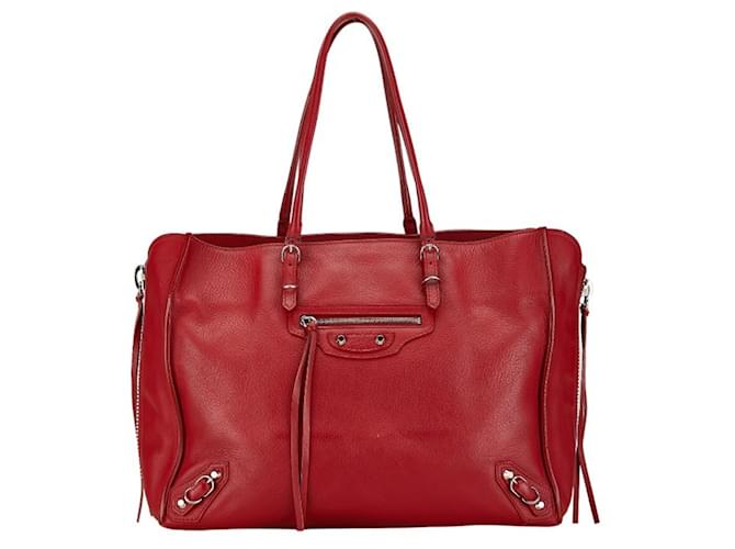 Balenciaga PAPIER A6 ZIP AROUND Red Leather Joli Closet