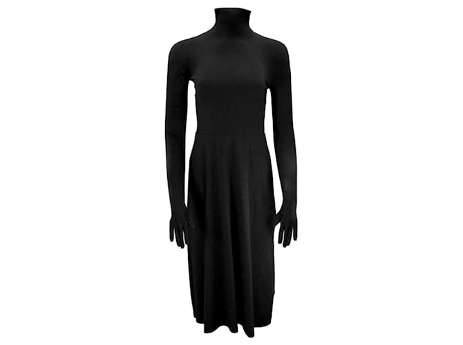 Balenciaga Black Long Sleeved Turtleneck Nylon Stretch Dress Balenciaga Black Long Sleeved Turtleneck Nylon Stretch Dress