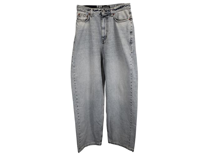 Balenciaga Pull Up Baggy Pants in Light Blue Blue Cotton ref