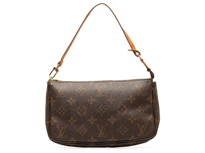 Braune Louis Vuitton Monogram Pochette Accessoires Schultertasche 