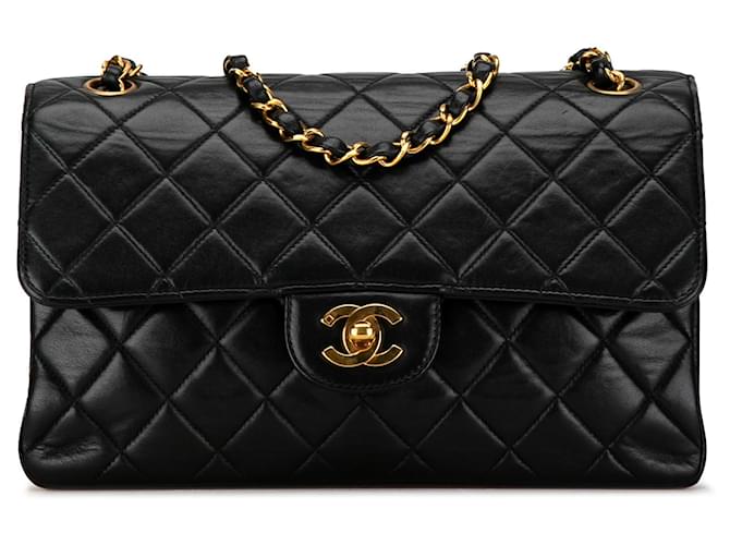 Black Chanel Medium Classic Lambskin Double Sided Flap Shoulder