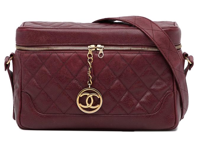 Red Chanel Large Quilted Caviar Zip Box Bag Leather ref.1444444 - Joli ...