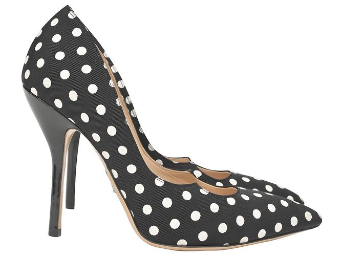 Escarpins Paul Andrew Talon Haut Noir Et Blanc à Motif Pyramide - Taille 6.5, Crêpe, Neuf Avec Défauts
