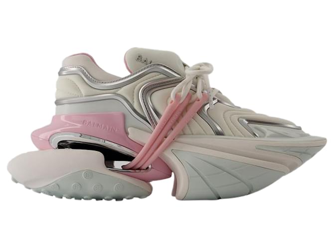 Unicorn Wave Sneakers - Balmain - Leather - White/Pink Pony-style