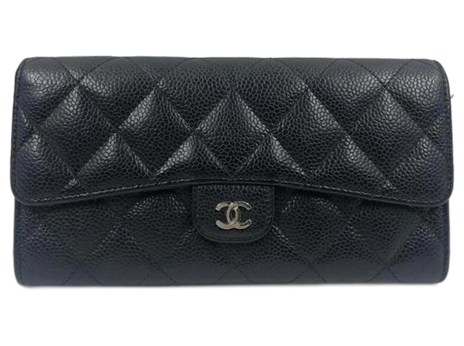 Chanel Caviar Skin Matelasse Timeless Classic Flap Long