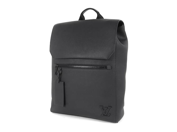 Louis Vuitton ブラックバックパック LOUIS VUITTON Takeoff Aerogram Grained Calf Leather Backpack