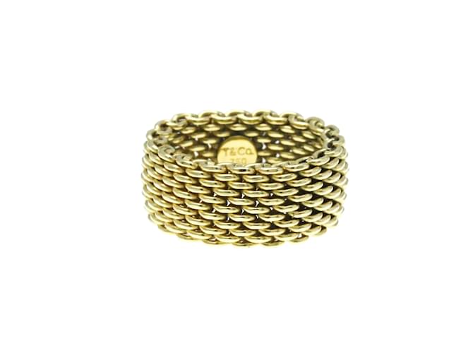Tiffany Co Tiffany Somerset Mesh Ring in Yellow Gold Golden ref