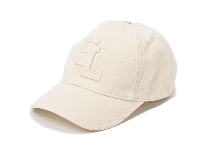 Yves Saint Laurent SL Baseball Cap Cream Cotton ref.1448646