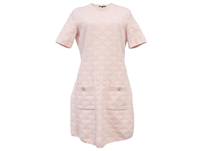 Maje Riviere Logo Knit Dress in Pastel Pink Polyester ref.JC1449975 (Sold) - Joli Closet Maje Riviere Logo Knit Dress in Pastel Pink Polyester ref.JC1449975 (Sold) - Joli Closet