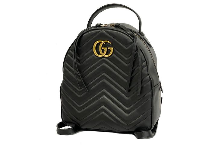 Gucci Black Backpack with Gold Accents Pre-Owned Black GG Supreme Canvas Bee Backpack Small  main image 4