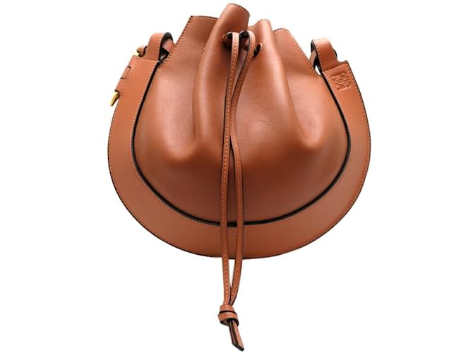 Loewe Horseshoe Women's Shoulder Bag Brown Leather