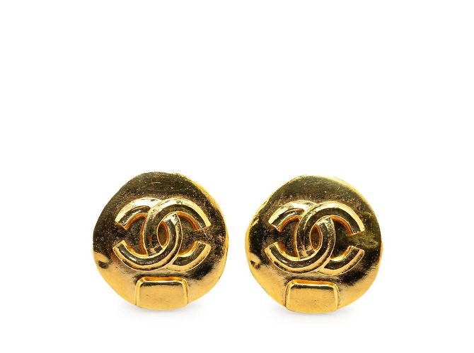 Boucles D'oreilles Clip Vintage Dorées - État Très Bon, Fermoir à Pression