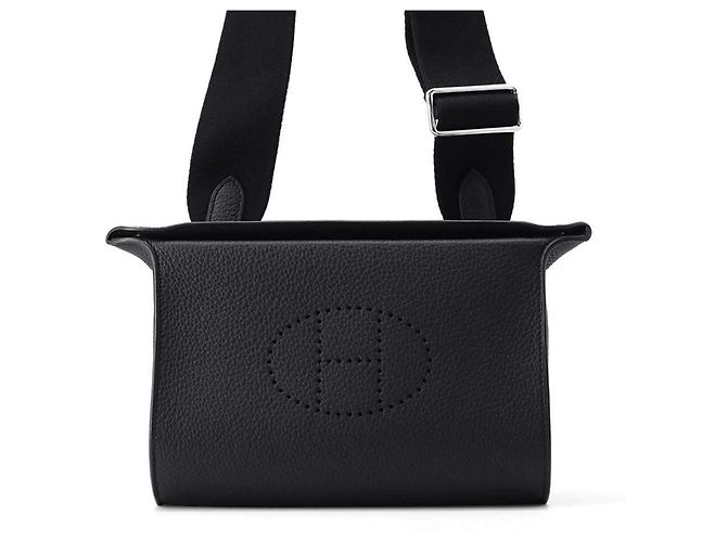 Sac Hergopoch Deuxième Pochette Cuir De Veau Homme Noir - Très Bon état, Occasion, Origine Japon