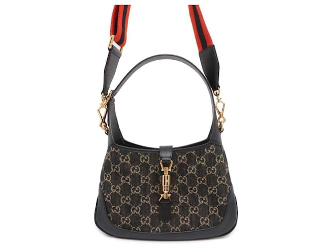 バッグ gucci Jackie one shoulder bag gg black Gucci Jackie One Shoulder Bag Nylon Leather Black Used 7153