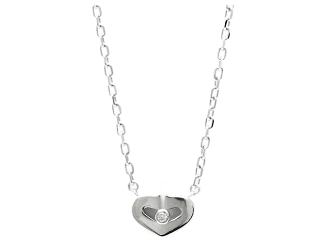 Collier pendentif en diamant en or blanc C Heart de Cartier