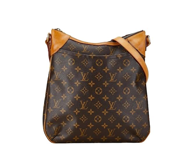Louis Vuitton Monogram Odeon MM Schultertasche Braun Leder 