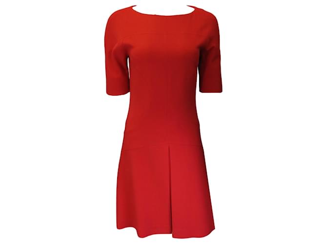 open lace back dress 1980s Karl Lagerfeld Fendi Red Silk Satin Strapless Evening Dress w Bolero main image 1