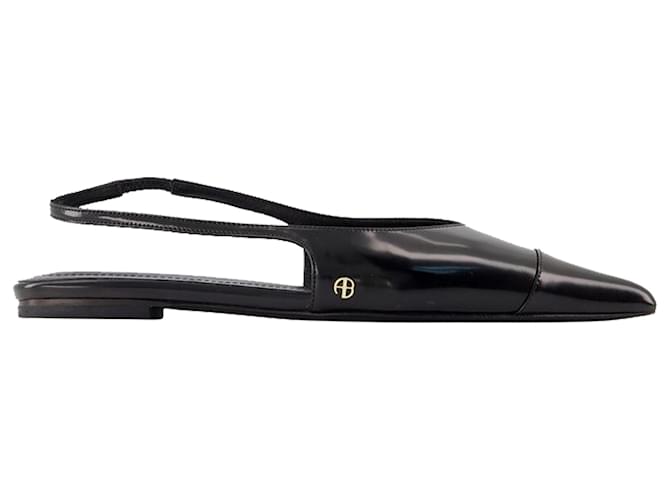 FLAT SLINGBACKS IN BLACK CALFSKIN