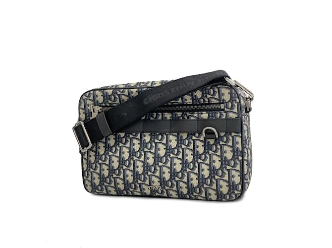 Christian Dior Navy Canvas Shoulder Bag Navy blue Cloth ref