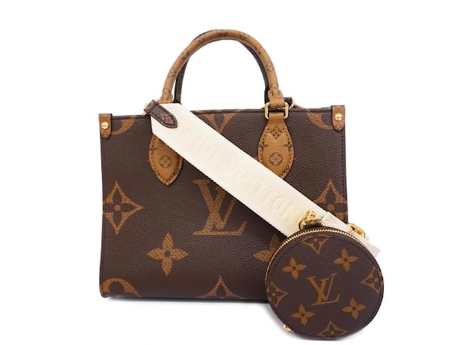 Louis Vuitton Monogram Giant On The Go PM Handbag Brown ref