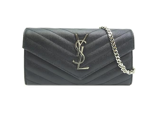 black monogramme envelope chain wallet bag