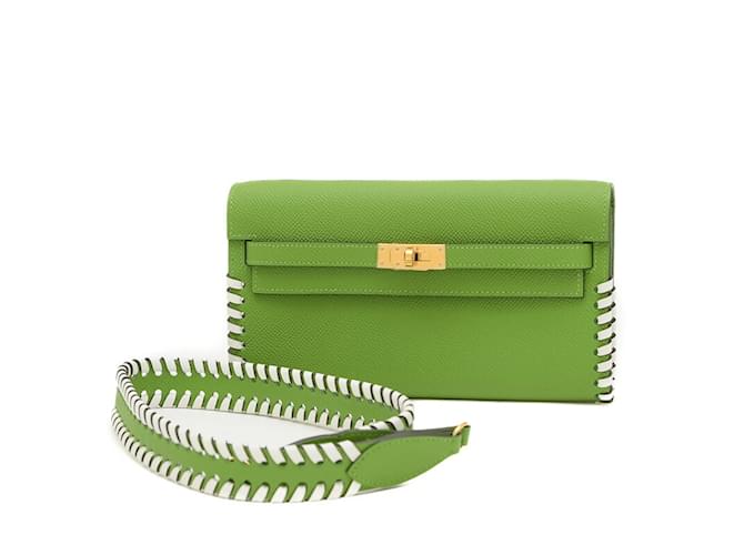 Hermès Hermes Kelly To Go Shoulder Bag in Green Leather ref