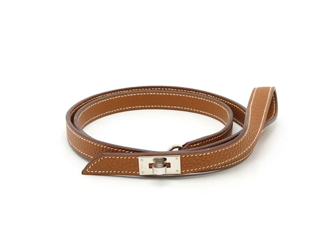 Hermès Laisse pour chien Hermes Kelly Cuir Doré ref.JC1464433