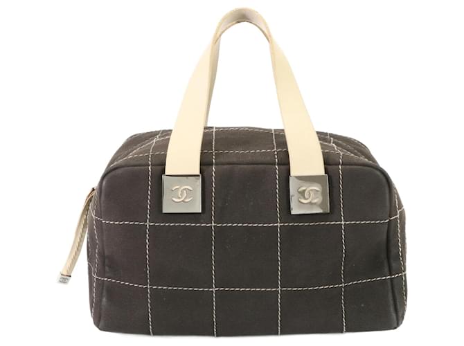 Timeless Chanel Wild Stitch Chocolate Bar Coco Mark Boston Leather