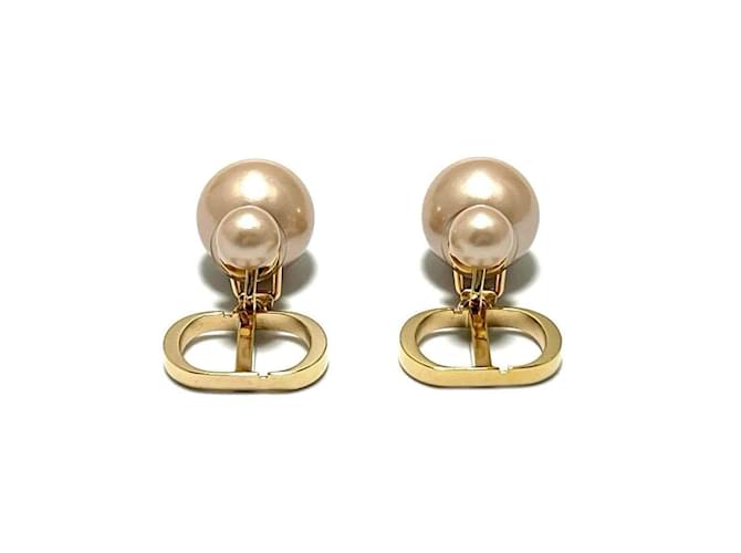 Christian Dior Tribales Clip Earrings in Pink Metal Pearl ref